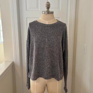 TIME AND TRU BLACK AND GREY STRIPED SWEATER